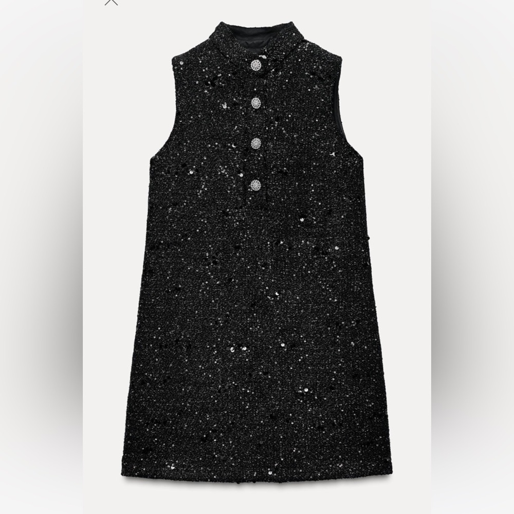 Zara Structured Sequined Dress